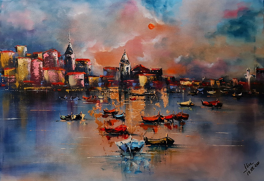 ArteDiAlina.com painting: Harbour of colors